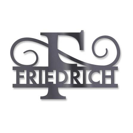 Personalisiertes Monogramm aus Edelstahl DB703 18 x 27 cm keine Befestigung