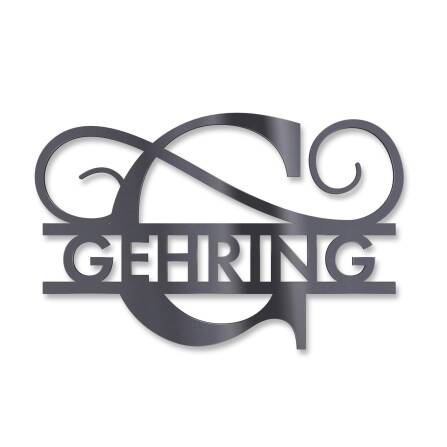 Personalisiertes Monogramm aus Edelstahl DB703 18 x 27 cm keine Befestigung