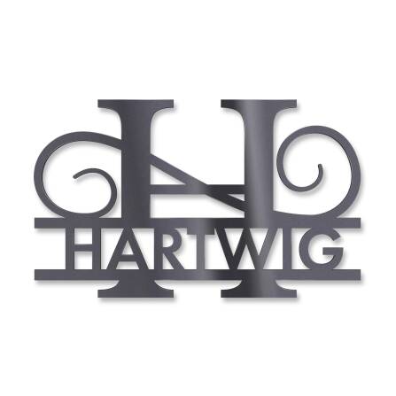 Personalisiertes Monogramm aus Edelstahl DB703 18 x 27 cm keine Befestigung