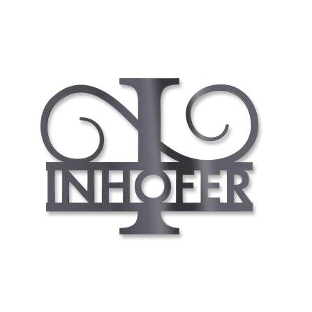 Personalisiertes Monogramm aus Edelstahl DB703 18 x 27 cm keine Befestigung