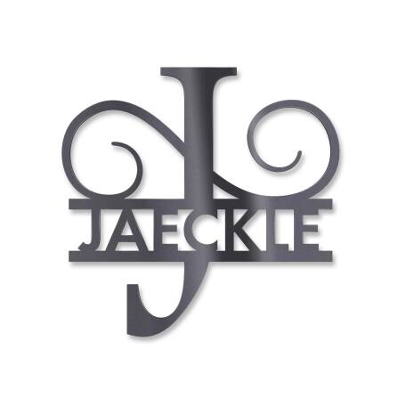 Personalisiertes Monogramm aus Edelstahl DB703 18 x 27 cm keine Befestigung