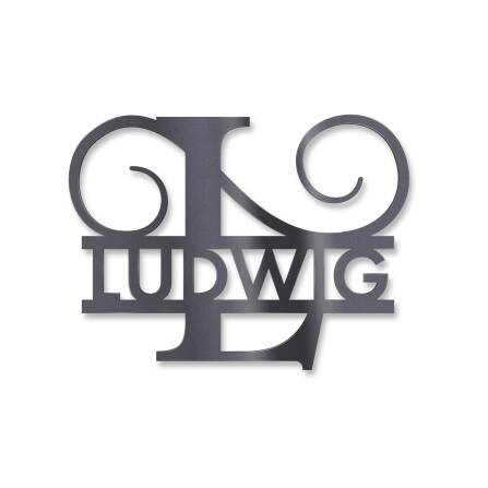 Personalisiertes Monogramm aus Edelstahl DB703 18 x 27 cm keine Befestigung