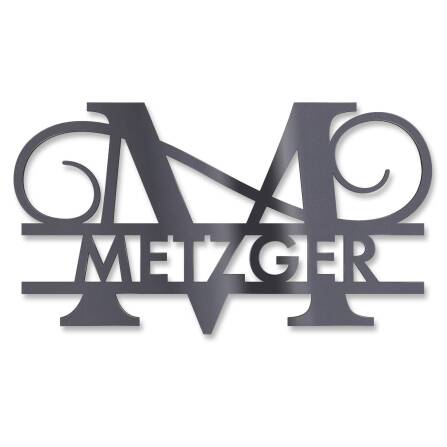 Personalisiertes Monogramm aus Edelstahl DB703 18 x 27 cm keine Befestigung