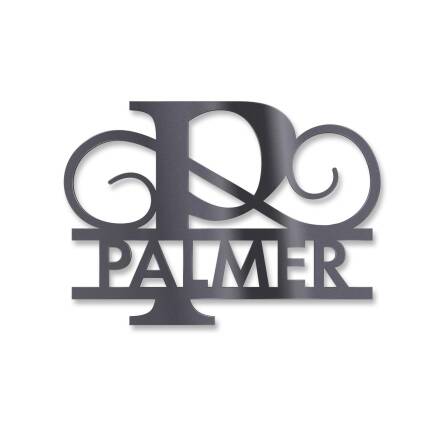 Personalisiertes Monogramm aus Edelstahl DB703 18 x 27 cm keine Befestigung