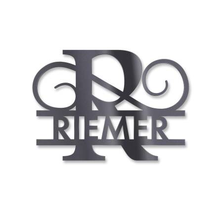 Personalisiertes Monogramm aus Edelstahl DB703 18 x 27 cm keine Befestigung