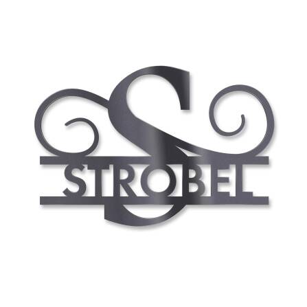 Personalisiertes Monogramm aus Edelstahl DB703 18 x 27 cm keine Befestigung