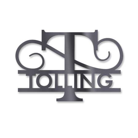 Personalisiertes Monogramm aus Edelstahl DB703 18 x 27 cm keine Befestigung