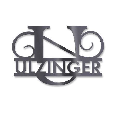 Personalisiertes Monogramm aus Edelstahl DB703 18 x 27 cm keine Befestigung