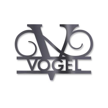 Personalisiertes Monogramm aus Edelstahl DB703 18 x 27 cm keine Befestigung