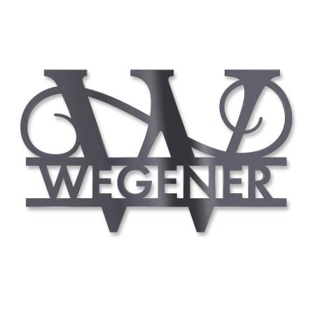 Personalisiertes Monogramm aus Edelstahl DB703 18 x 27 cm keine Befestigung