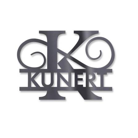 Personalisiertes Monogramm aus Edelstahl DB703 18 x 27 cm keine Befestigung