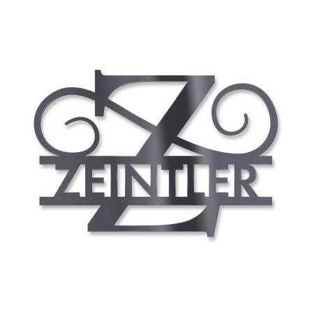 Personalisiertes Monogramm aus Edelstahl DB703 18 x 27 cm keine Befestigung