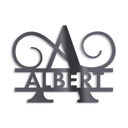 Personalisiertes Monogramm aus Edelstahl DB703 18 x 27 cm keine Befestigung