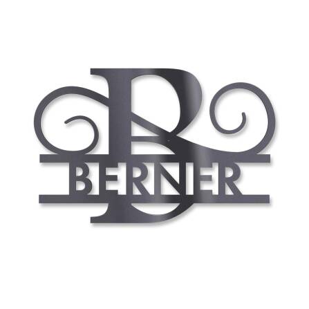 Personalisiertes Monogramm aus Edelstahl DB703 18 x 27 cm keine Befestigung