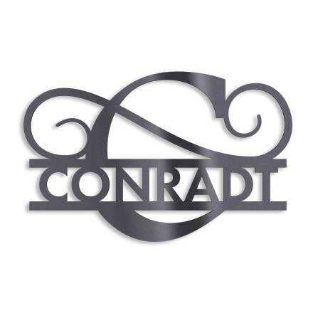 Personalisiertes Monogramm aus Edelstahl DB703 18 x 27 cm keine Befestigung