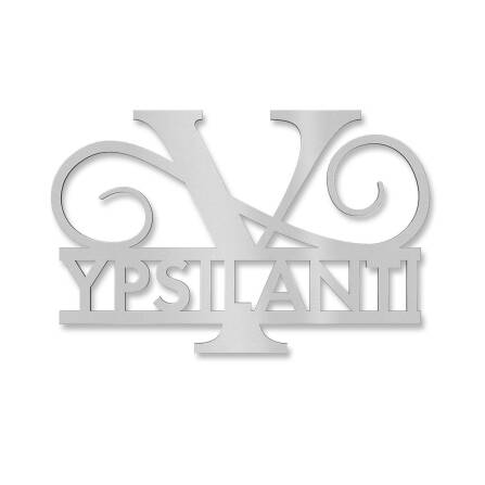 Personalisiertes Namensschild mit Monogramm in Graualuminium RAL 9007 18 x 27 cm keine Befestigung