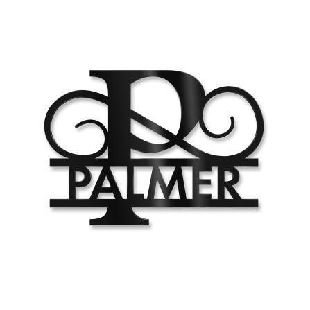 Personalisiertes Namensschild mit Monogramm in Tiefschwarz RAL 9005 18 x 27 cm keine Befestigung