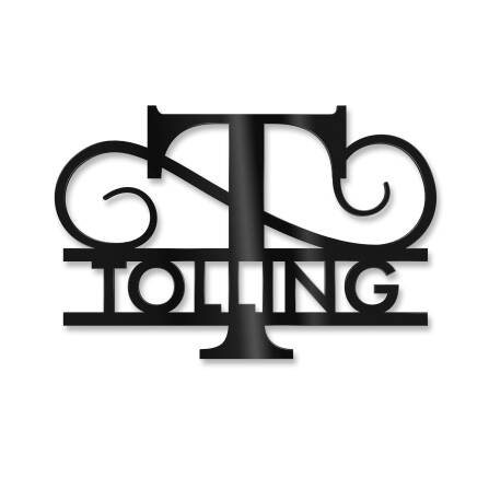 Personalisiertes Namensschild mit Monogramm in Tiefschwarz RAL 9005 18 x 27 cm keine Befestigung