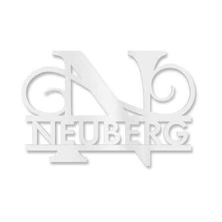 Plaque de nom personnalisée avec mongramme en blanc signalisation RAL 9016 180 x 270 mm sans fixation