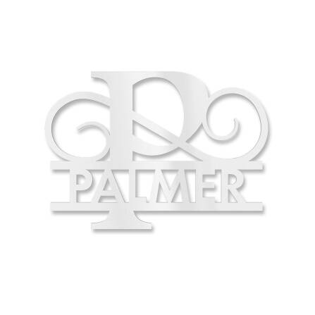 Plaque de nom personnalisée avec mongramme en blanc signalisation RAL 9016 180 x 270 mm sans fixation