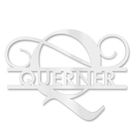 Plaque de nom personnalisée avec mongramme en blanc signalisation RAL 9016 180 x 270 mm sans fixation