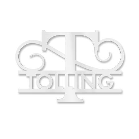 Plaque de nom personnalisée avec mongramme en blanc signalisation RAL 9016 180 x 270 mm sans fixation