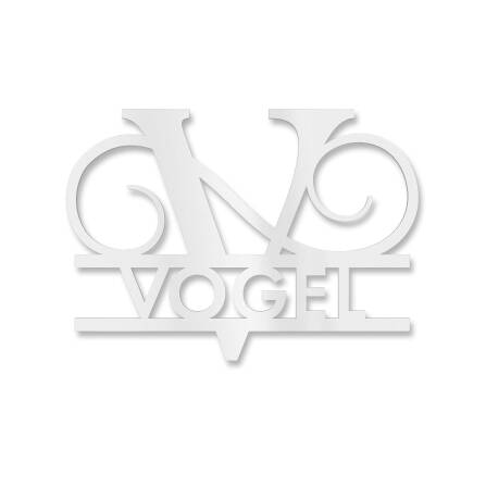 Plaque de nom personnalisée avec mongramme en blanc signalisation RAL 9016 180 x 270 mm sans fixation