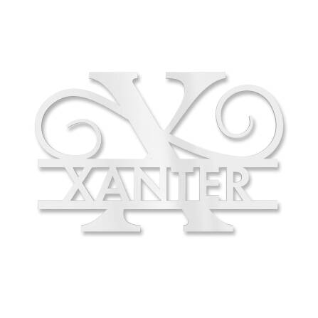 Plaque de nom personnalisée avec mongramme en blanc signalisation RAL 9016 180 x 270 mm sans fixation