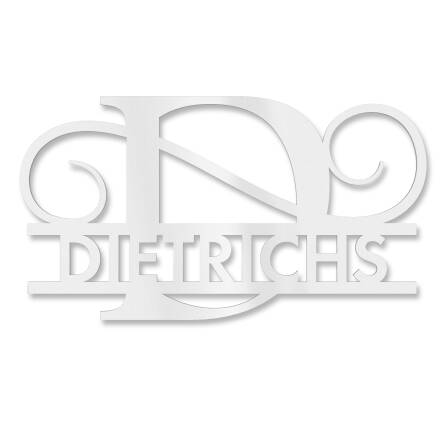 Plaque de nom personnalisée avec mongramme en blanc signalisation RAL 9016 180 x 270 mm sans fixation