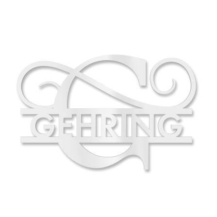 Plaque de nom personnalisée avec mongramme en blanc signalisation RAL 9016 180 x 270 mm sans fixation