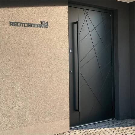 Metzler Edelstahl Schriftzug mit Straße & Hausnummer | Oskar