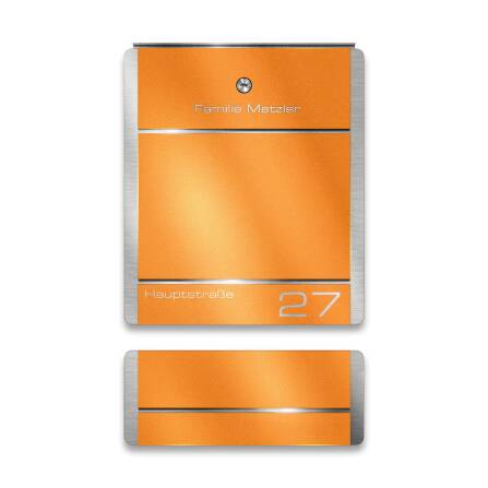Metzler Briefkasten aus Edelstahl | personalisiert mit Gravur | Zeitungsfach optional | Wunschfarbe | Moris