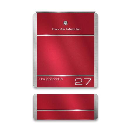 Metzler Briefkasten aus Edelstahl | personalisiert mit Gravur | Zeitungsfach optional | Wunschfarbe | Moris