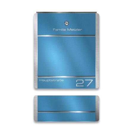 Metzler Briefkasten aus Edelstahl | personalisiert mit Gravur | Zeitungsfach optional | Wunschfarbe | Moris