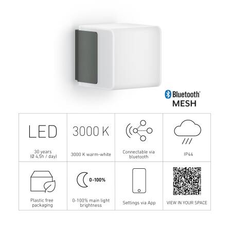 LED Außenleuchte | L 835 C | Anthrazit | Bluetooth