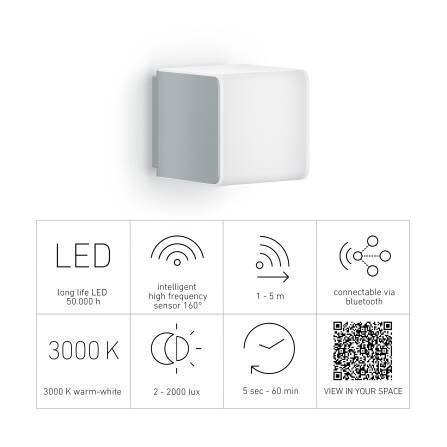 LED Außenleuchte | L 830 SC | Silber | Sensor & Bluetooth
