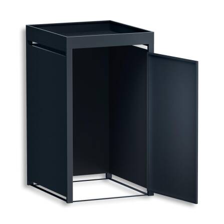 Metzler Cache-poubelle avec Toît Végétal | Cache indivividuelle | Massif et inoxydable | 240l | RAL7016 Gris Anthracite mat