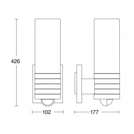 LED Außenleuchte | L 260 S | Silber | Sensor