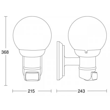 Lampada da esterno | L 560 S | Nera | Sensore