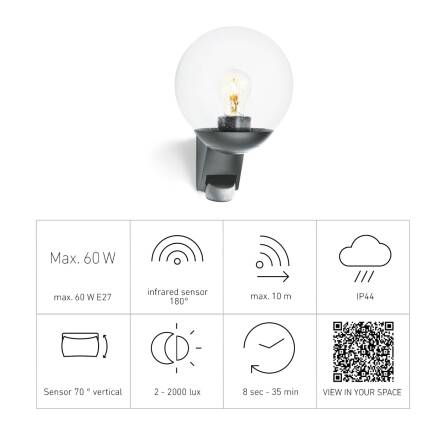 Außenleuchte | L 585 S | Anthrazit | Sensor