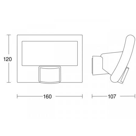 LED-Strahler | XLED home Curved S | Anthrazit | Sensor
