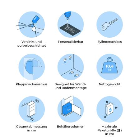 Metzler Paketbox freistehend mit Ständer | Anthrazit RAL 7016 | personalisiert mit Gravur | Edelstahl-Namensschild | rostfrei | Avalon 2