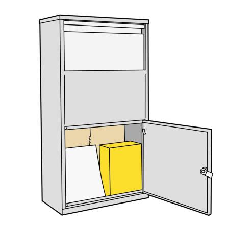Metzler cassetta postale per pacchi indipendente con supporto | Antracite RAL 7016 | personalizzata con incisione | targhetta in acciaio inox | antiruggine | Avalon 1