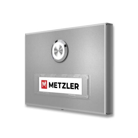 Metzler Sonnette saillie aluminium gris Plaque de mom échangeable | Abakos