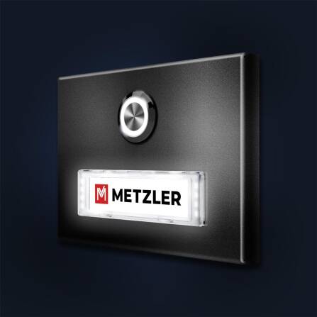 Metzler Sonnette saillie aluminium gris Plaque de mom échangeable | Abakos