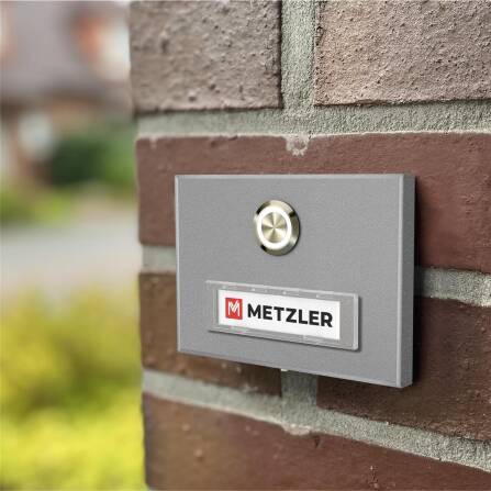 Metzler Sonnette saillie aluminium gris Plaque de mom échangeable | Abakos