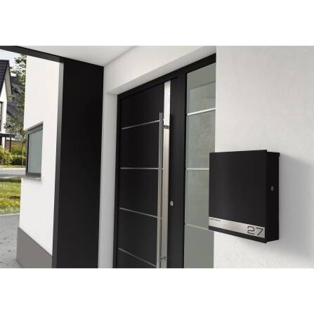 Metzler Briefkasten aus hochwertigem Stahl pulverbeschichtet | personalisiert mit Gravur | Schwarz | Lepo 1