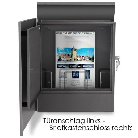 Metzler Briefkasten aus hochwertigem Stahl pulverbeschichtet | personalisiert mit Gravur | Schwarz | Lepo 1