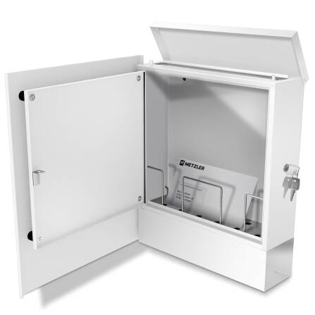 Metzler Briefkasten aus hochwertigem Stahl pulverbeschichtet | personalisiert mit Gravur | Weiß | Lepo 1