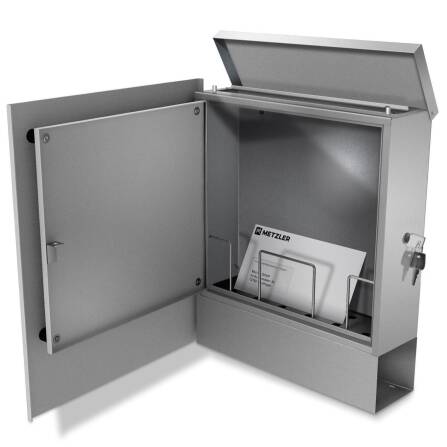 Metzler Briefkasten aus hochwertigem Stahl pulverbeschichtet | Grau | Lepo